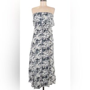 Japna floral Strapless Maxi Dress - Blue and White
